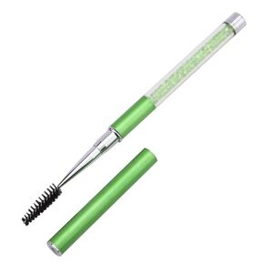 Green Eyebrow Brush with Silver Accents